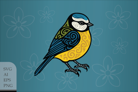 Decorative Eurasian Blue Tit: A Creative Font for Designers