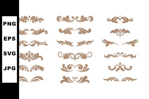 Decorative Vintage Brown Floral Ornament for Timeless Design