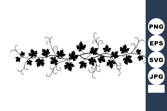 Elevate Your Projects with the Black Grapevine Decorative Border