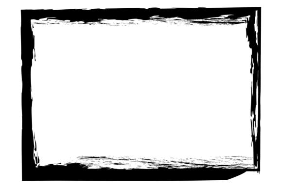 Ink Brush Border: Grunge Decorative Black Paint Frame