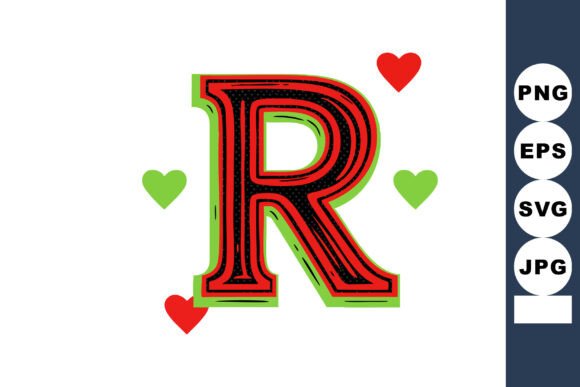 Letter R Decorative Vintage Style: A Romantic Design Asset