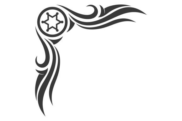 Sheriff Star Corner: A Decorative Retro Design Element