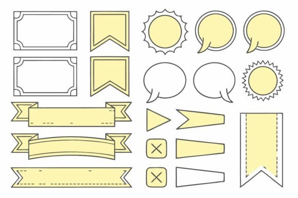 Unleash Creativity with Decorative Banners Bubbles Frames Set